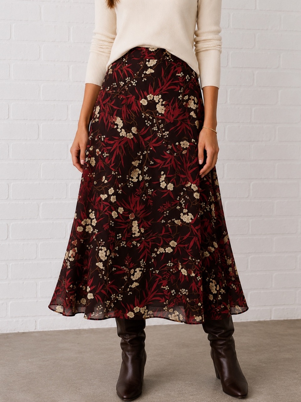 Vintage 90s Compagnie Internationale Express Floral Maxi Skirt  9/10